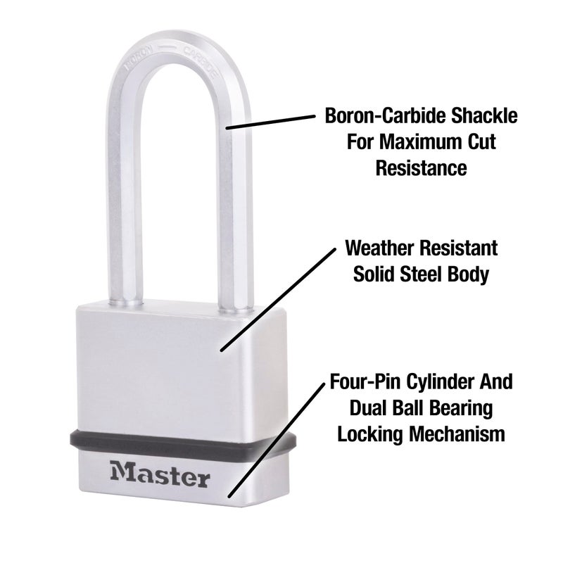 Master Lock M530XQLH Magnum Solid Steel Keyed Alike Padlocks, 1-3/4 in. Wide, 4 Pack Keyed-Alike - Image 3